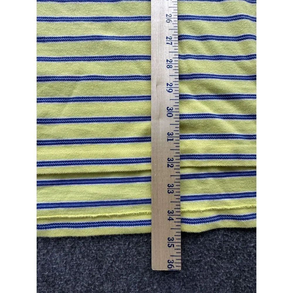 Polo Ralph Lauren Polo Mens X-Large Yellow Blue Striped Logo Pullover Golf Shirt